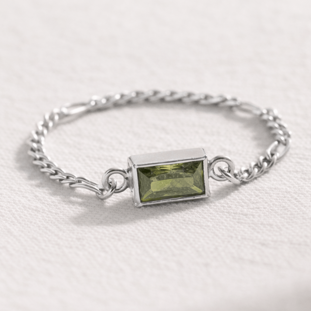 Birthstone Chain Ring - Going Golden