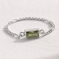Birthstone Chain Ring - Going Golden
