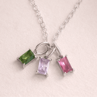Rectangle Birthstone Necklace - Going Golden
