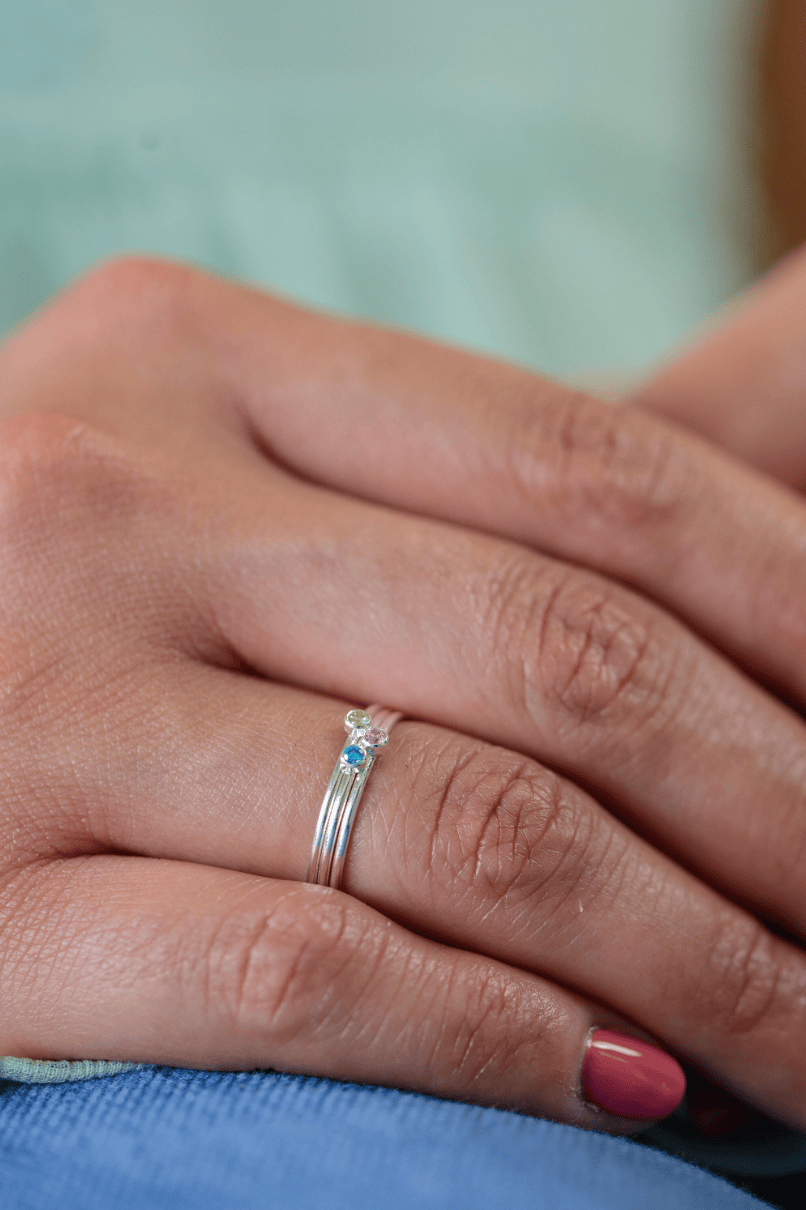 October Stacking Birthstone Ring - Going Golden