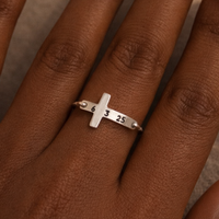 Personalized Cross Name Ring - Going Golden