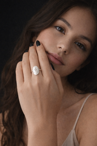 Personalized Oval Cross Ring - Going Golden
