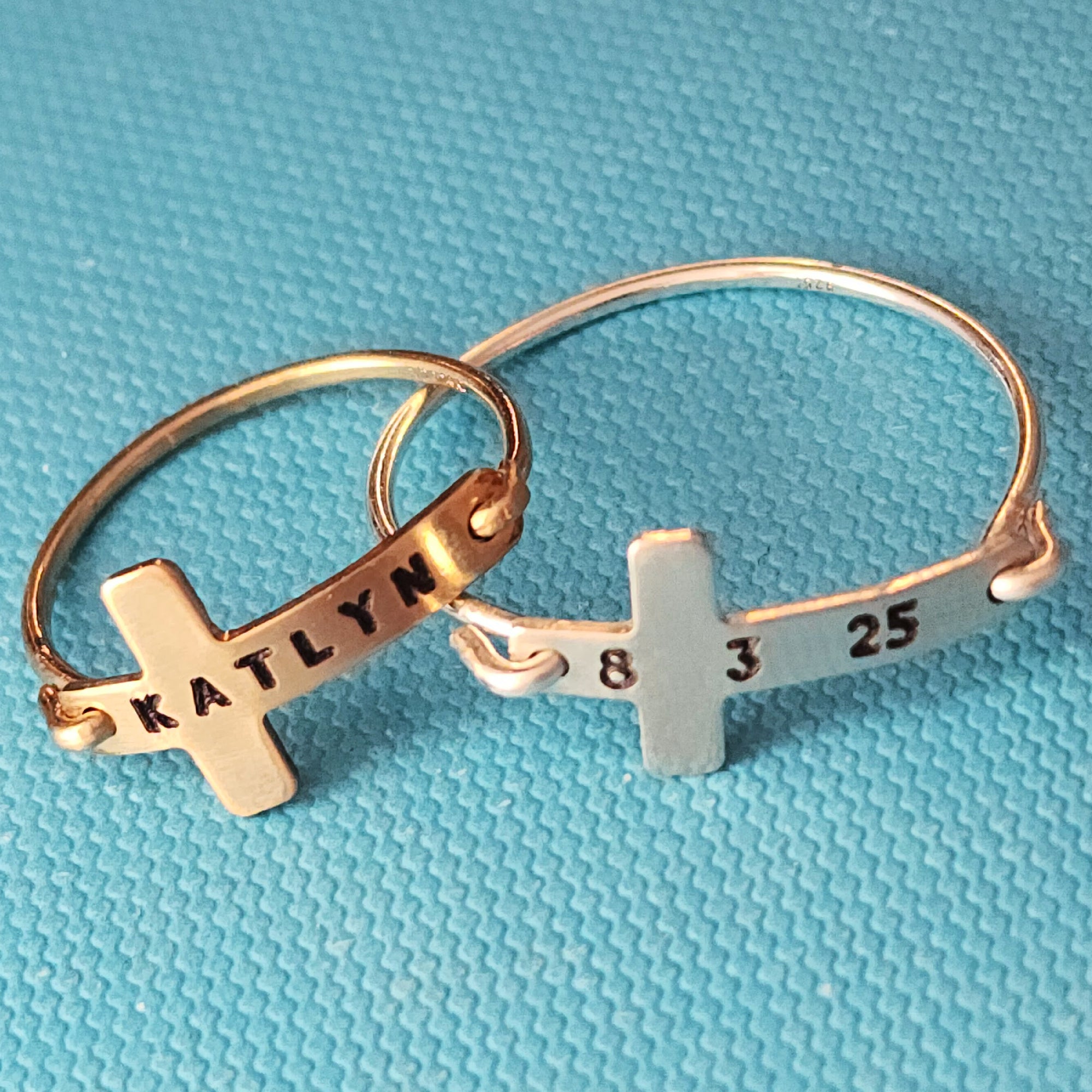 Personalized Cross Name Ring - Going Golden
