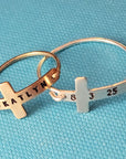 Personalized Cross Name Ring - Going Golden