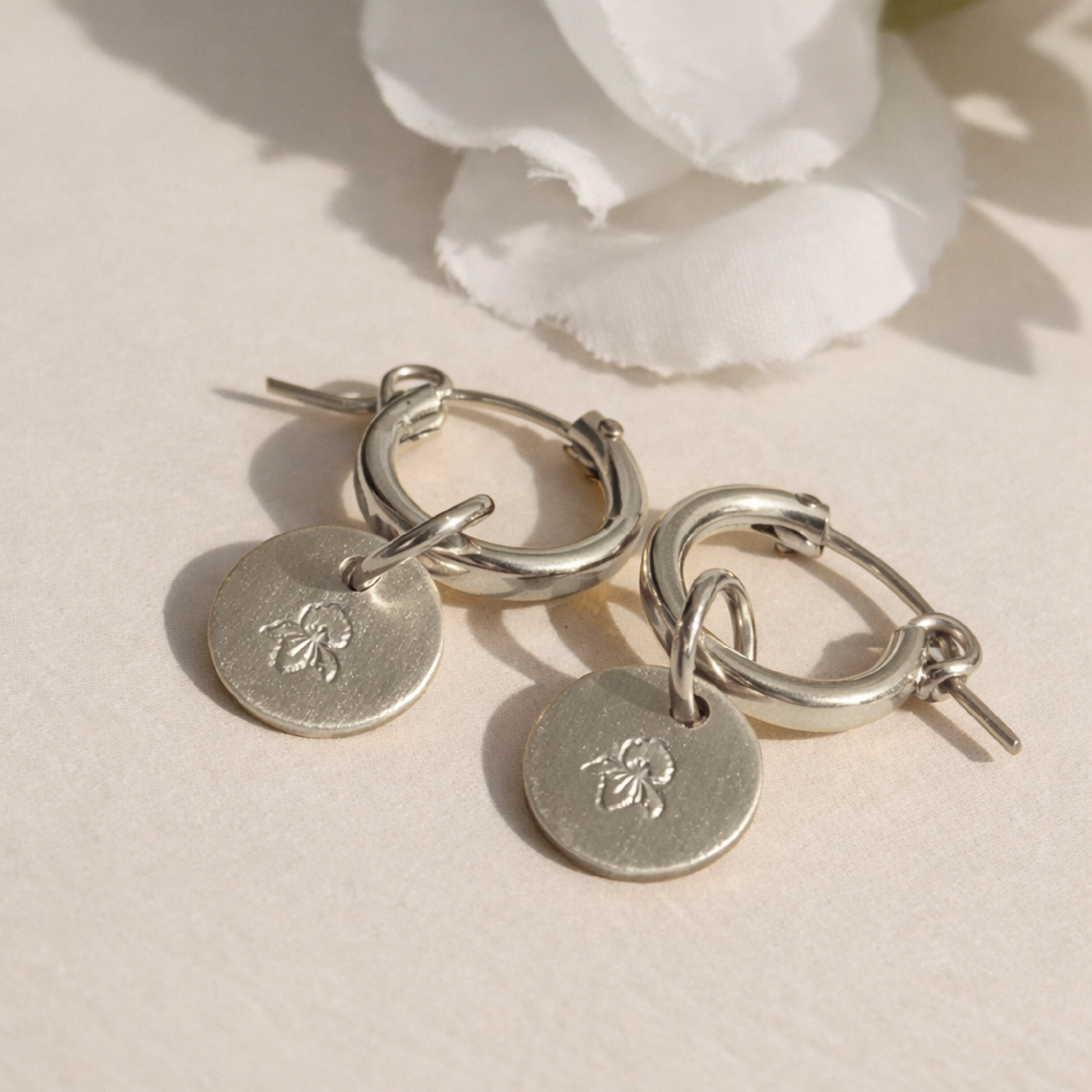 Birth Flower Hoop Earrings - Going Golden