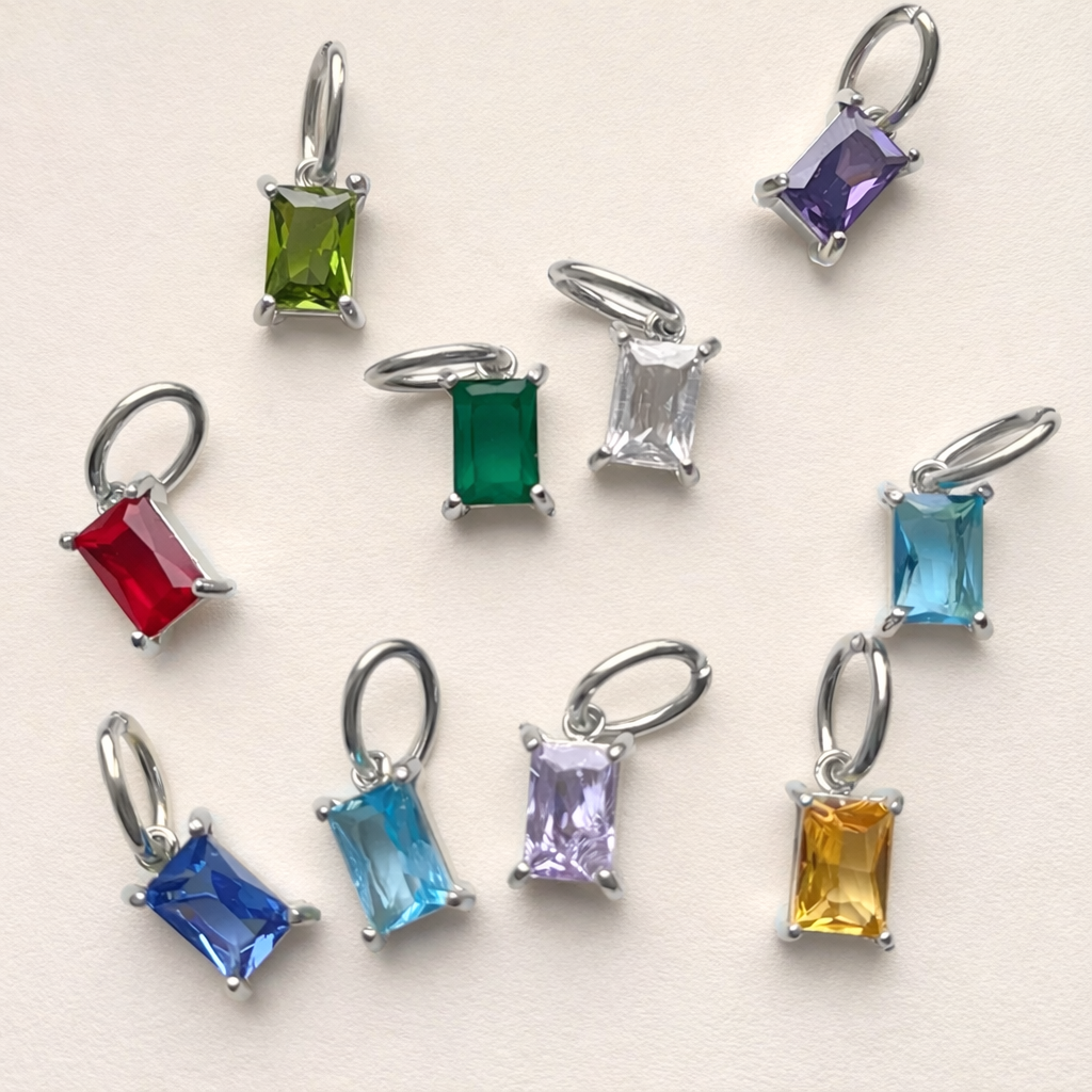 Rectangle Birthstone Necklace - Going Golden