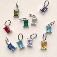 Rectangle Birthstone Necklace - Going Golden