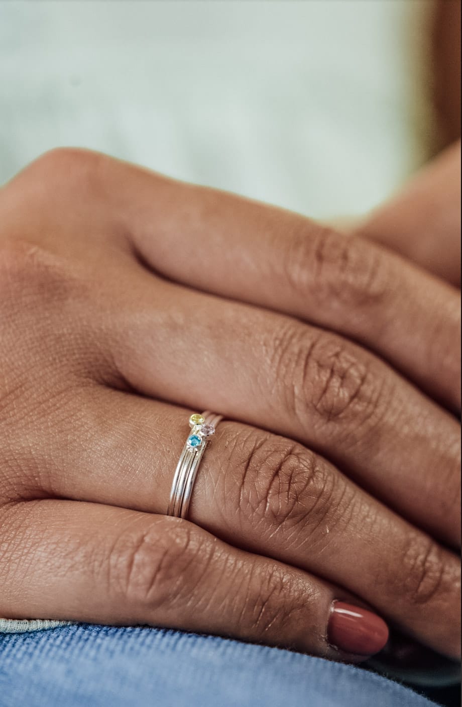 January Birthstone Stacking Ring - Going Golden