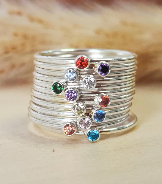 January Birthstone Stacking Ring