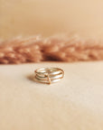 silver stacking rings, connected ring set