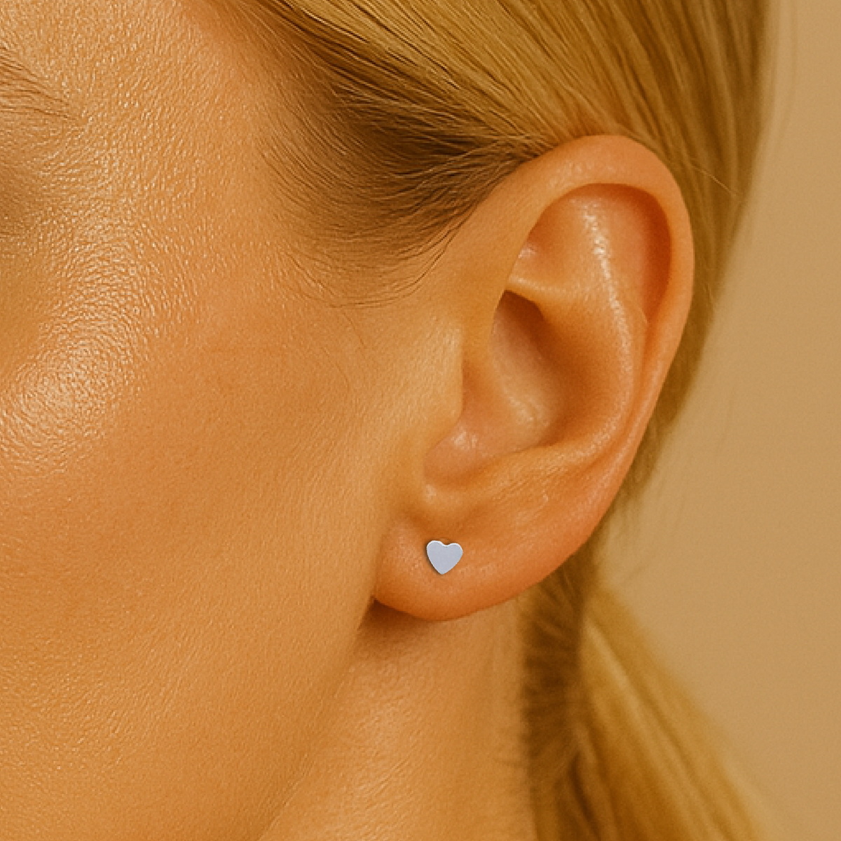 Heart Studs - Going Golden