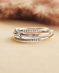 Initial Signet Connected Ring Set - Going Golden
