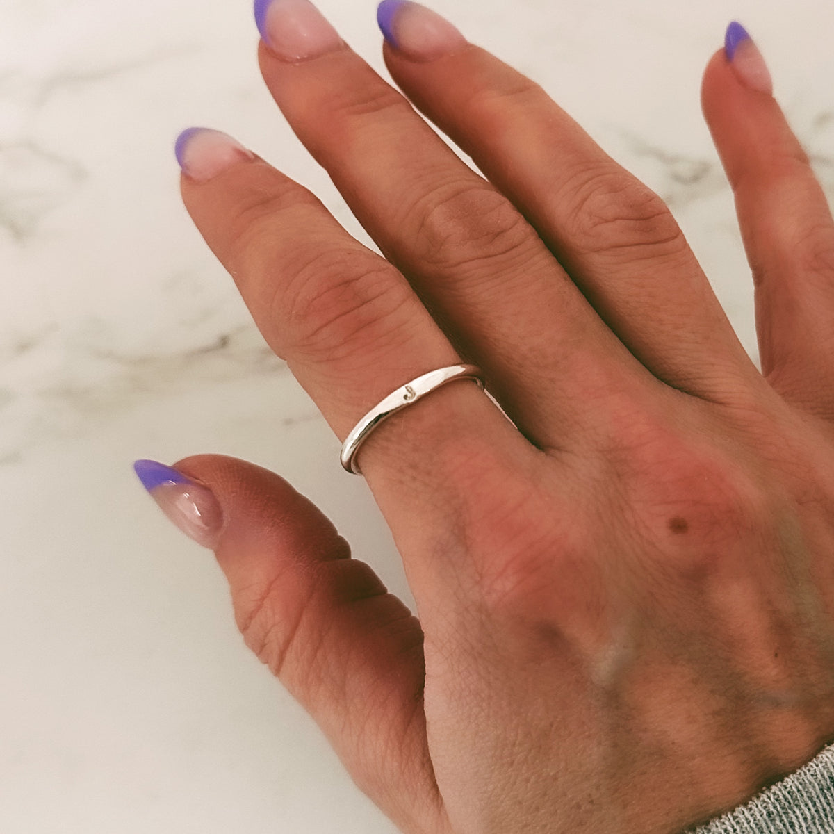 Silver Initial Signet Ring - Going Golden