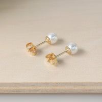 Pearl Stud Earrings - Going Golden