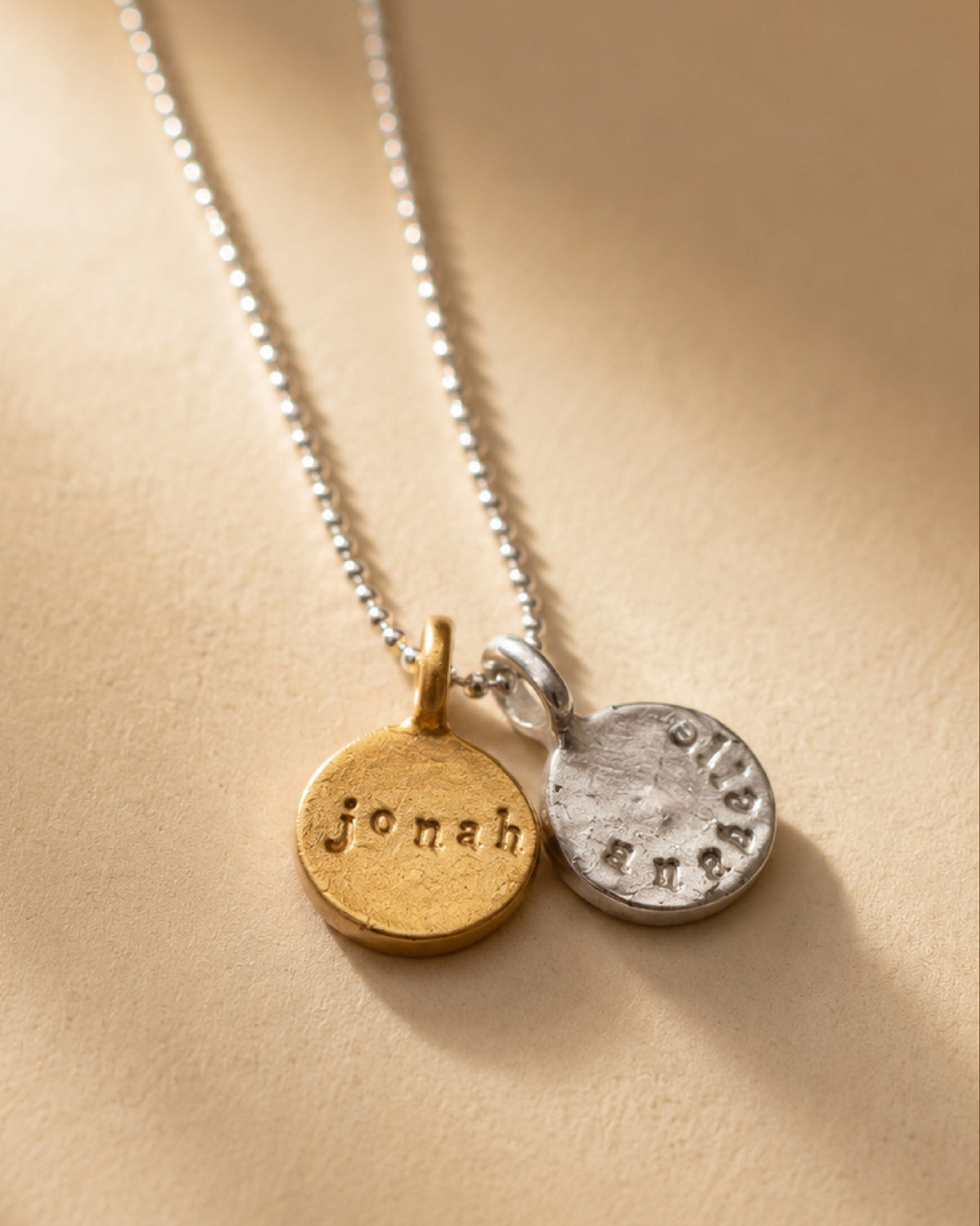 Mini Hand-Stamped Name Tag Necklace