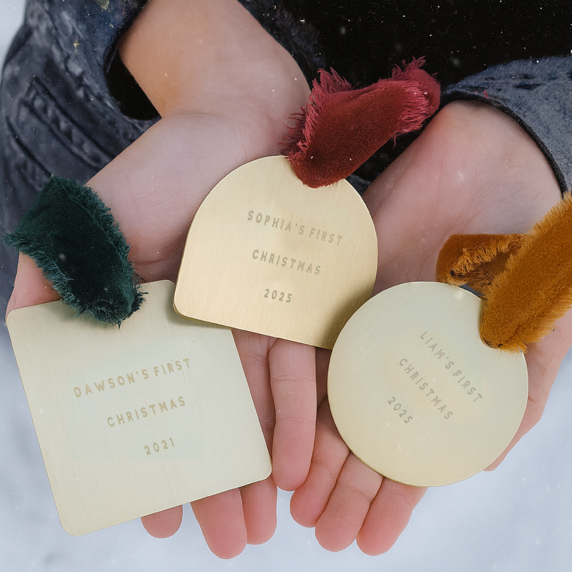 Brass Engraved Personalized Circle Ornament