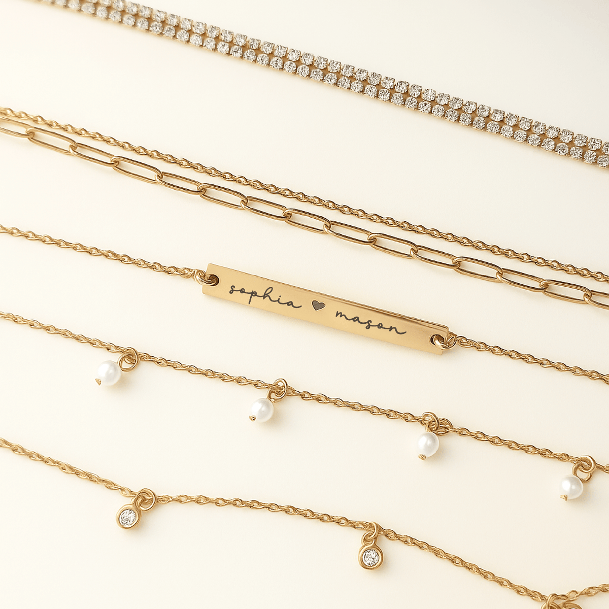 Spring break anklet bundle with 18k gold plated and stainless steel styles