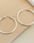 Minimalist Silver Hoop Earrings – Lightweight Everyday Hoops in Multiple Sizes