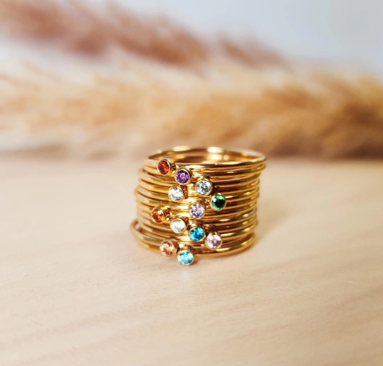 January Birthstone Stacking Ring