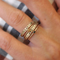 Thin Upper Stacking Name Ring - Going Golden