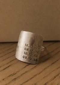 Sterling Silver Dates Ring