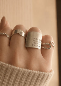 Sterling Silver Dates Ring