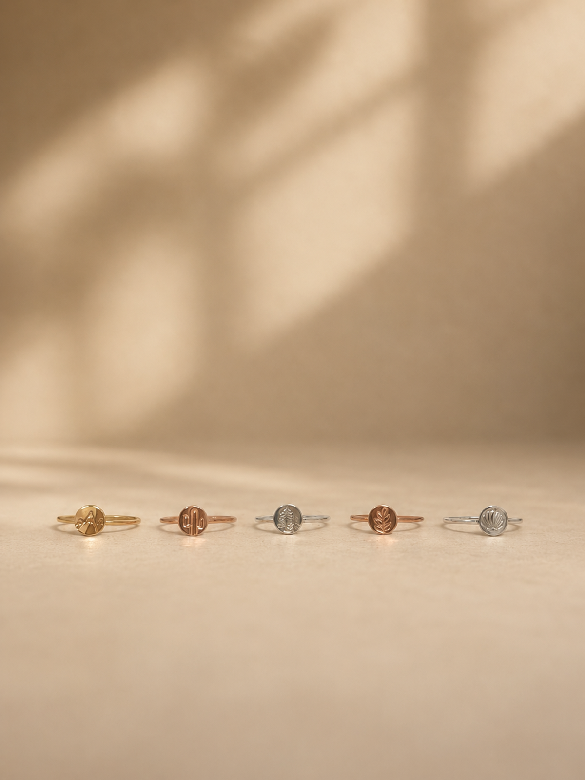 Hand-Stamped Nature Disc Ring