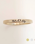 Thin Cursive Name Ring in 14K gold-filled