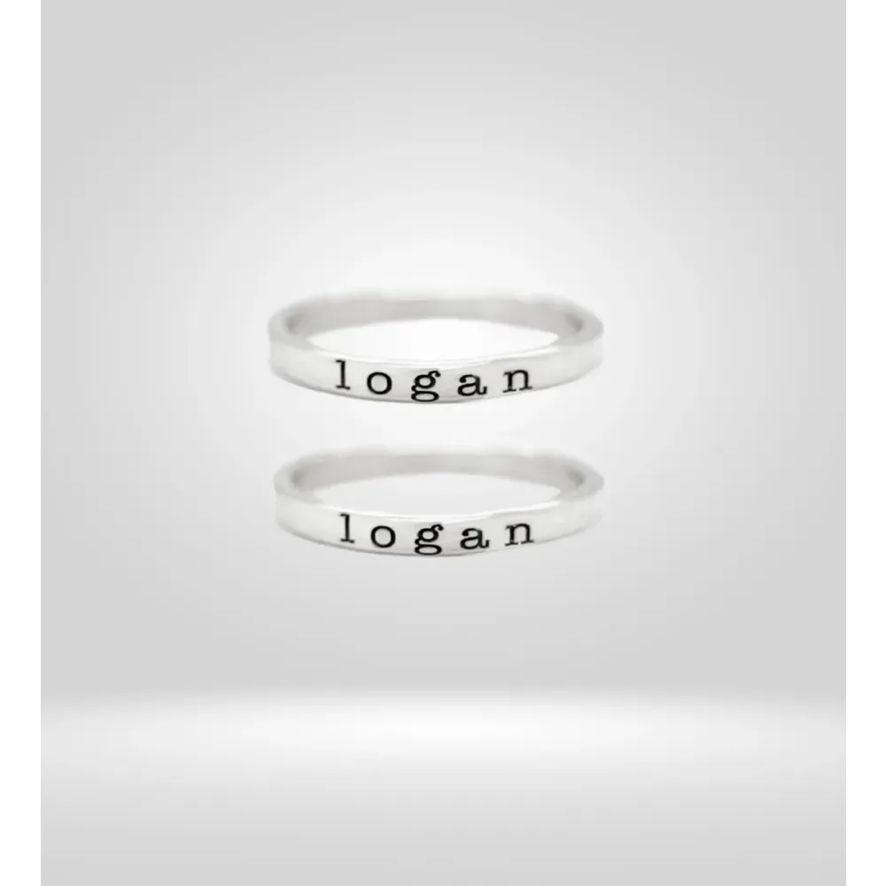 Logan name ring - tyi jewelry