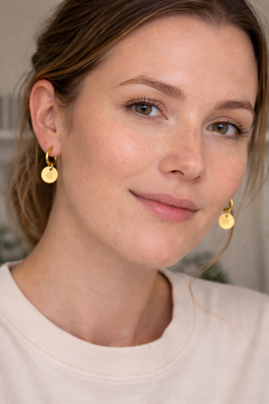 Birth Flower Hoop Earrings - Going Golden