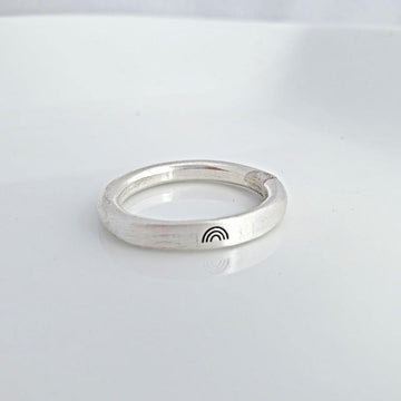 Handmade Organic Fine Silver Rainbow Ring - TYI Jewelry