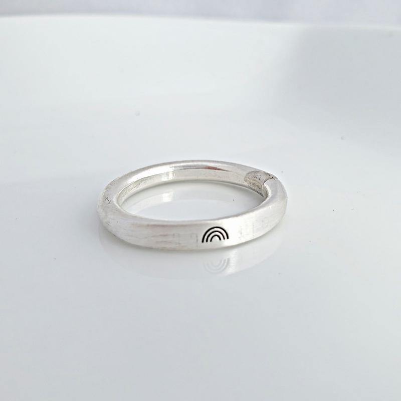 Handmade Organic Fine Silver Rainbow Ring - TYI Jewelry
