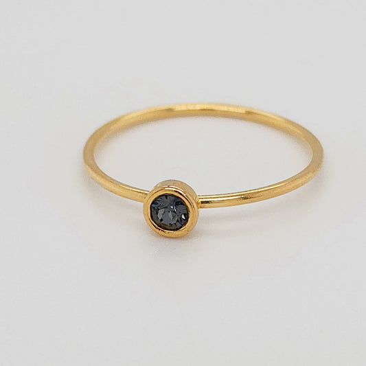 Large Dark Charcoal Ring - Going Golden