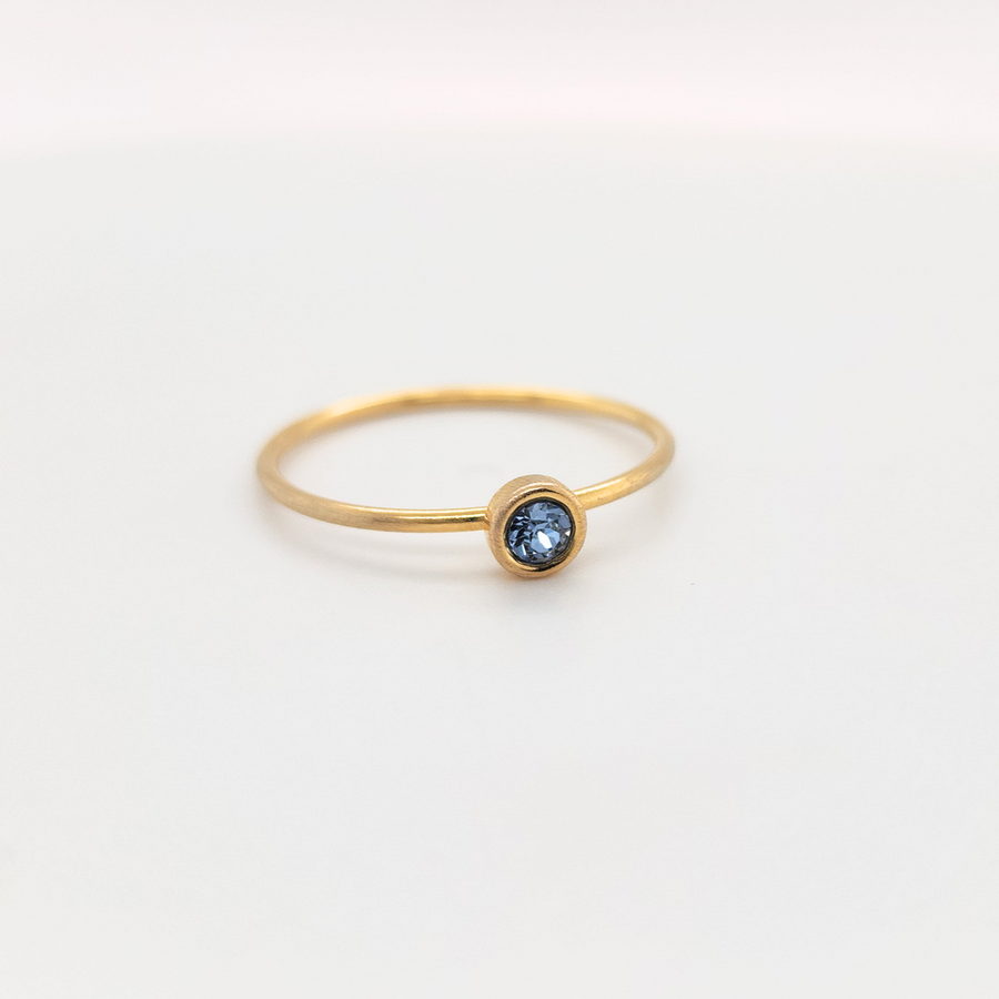 Large March Birthstone Ring - Going Golden