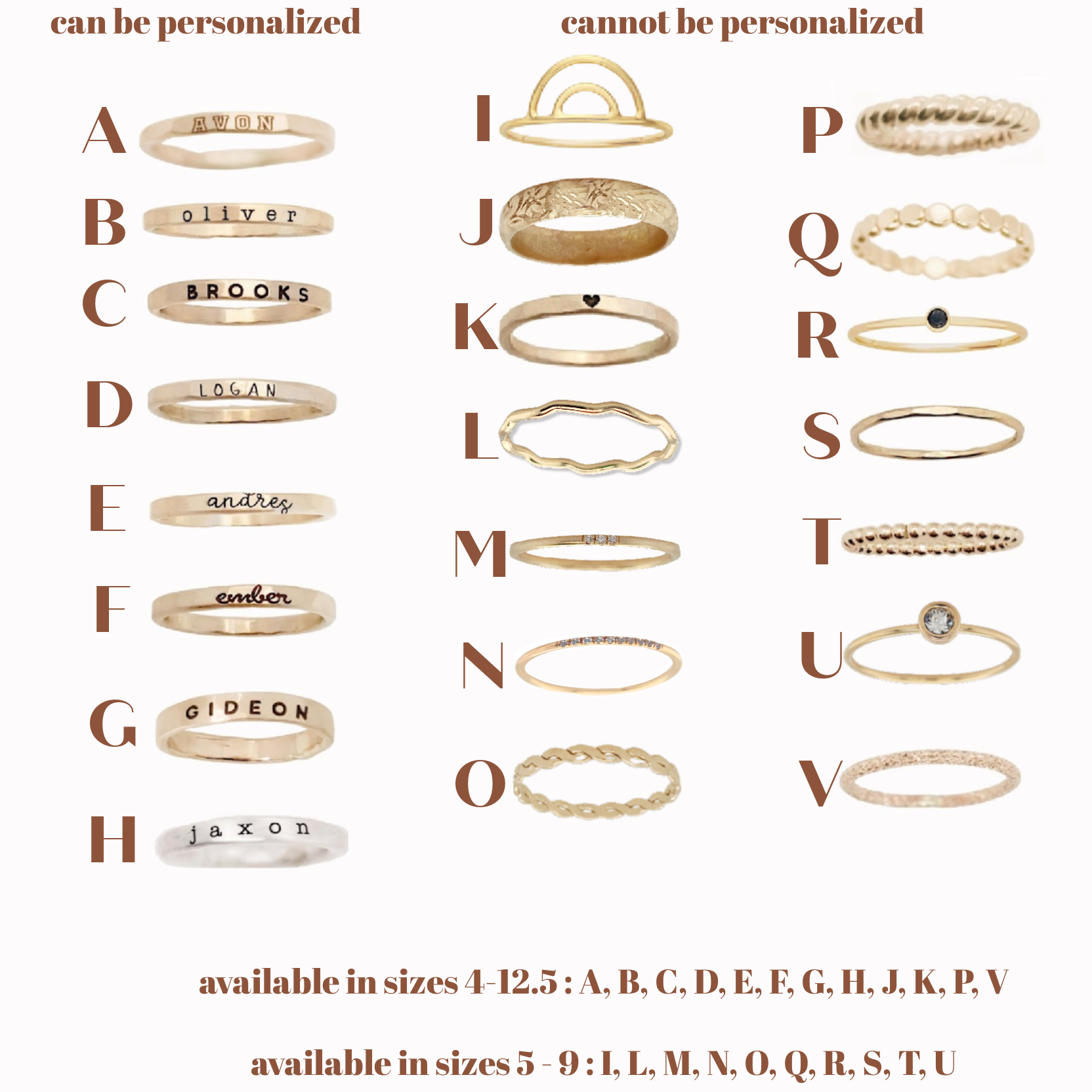 Medium Thick Lined Set of 5 Stacking Rings, Gold Fill, Rose Gold Fill –  Hannah Naomi Jewelry