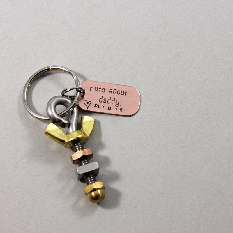 Nuts About Daddy Keyring - Going Golden