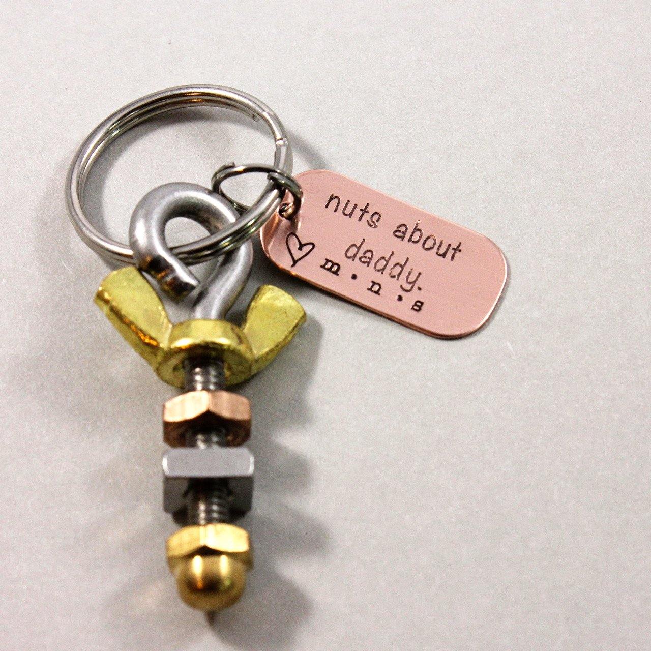 Nuts About Daddy Keyring - Going Golden