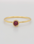 Large January Birthstone Ring with 4mm red CZ stone and gold-filled band