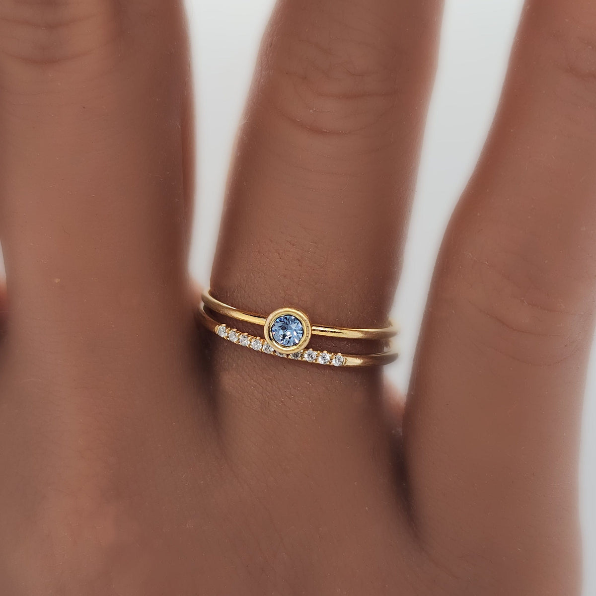 Stone Sparkle Ring Set - Going Golden