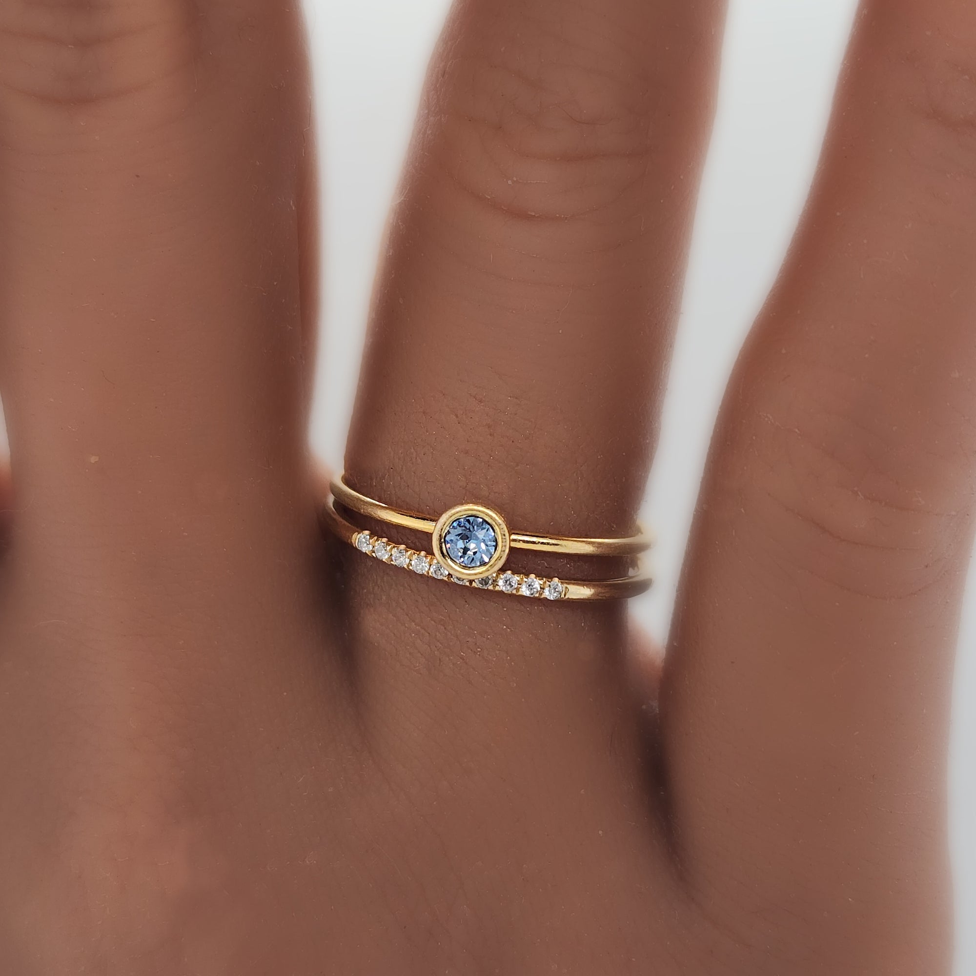 Stone Sparkle Ring Set - Going Golden