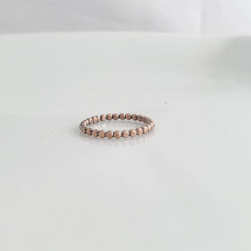 Hammered Rose Gold Beaded Ring - TYI Jewelry