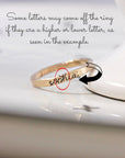 Thin Cursive Name Ring - Going Golden