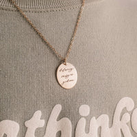 Cursive Oval Necklace - Going Golden