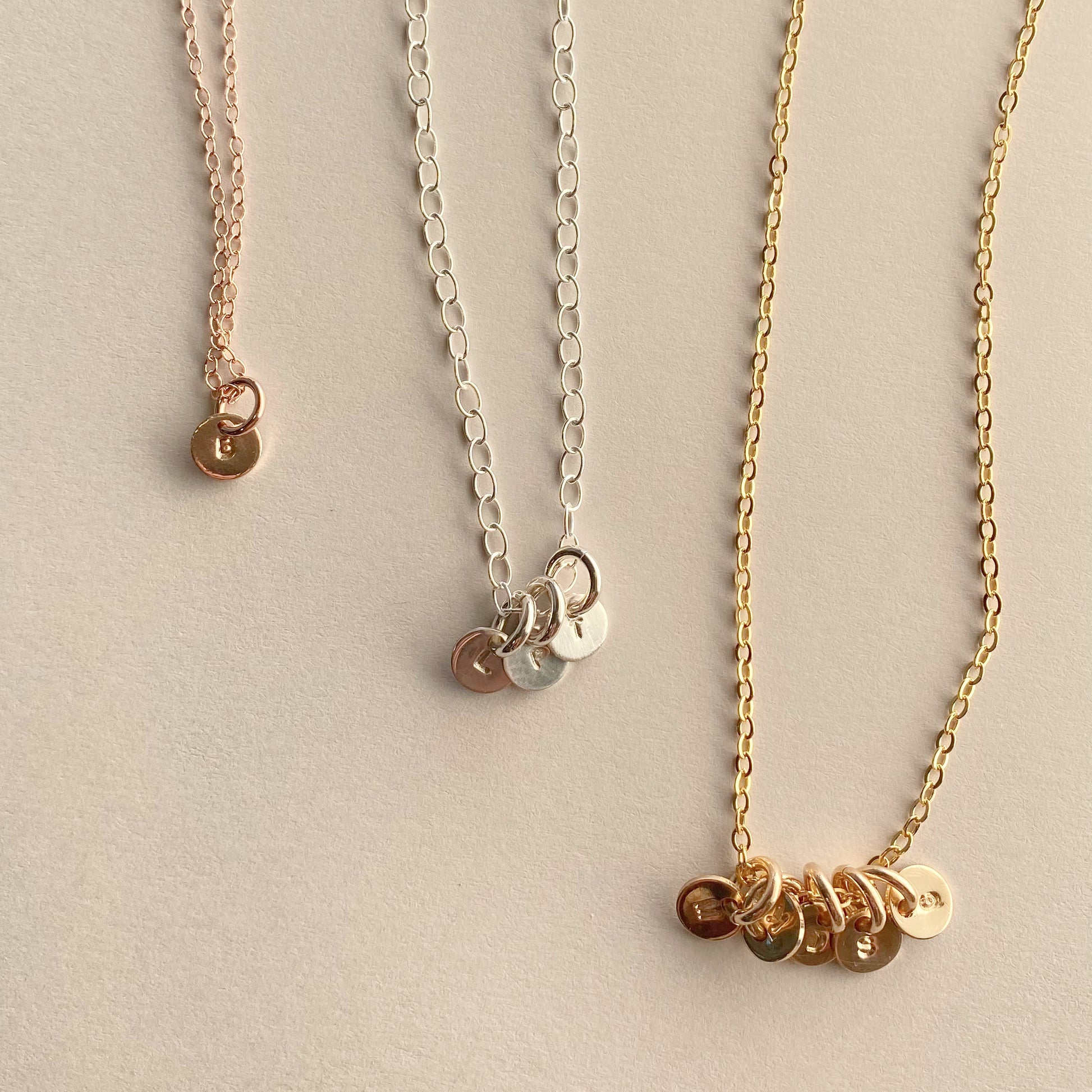 Small Tag Initial Necklace - Going Golden