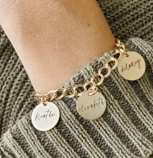 Yellow Gold Filled Name Charm Bracelet - Going Golden