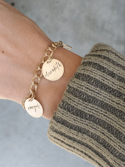 Yellow Gold Filled Name Charm Bracelet - Going Golden