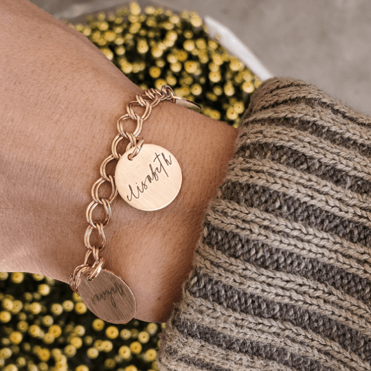 Yellow Gold Filled Name Charm Bracelet - Going Golden