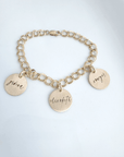 Yellow Gold Filled Name Charm Bracelet - Going Golden