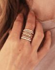 Flat Beaded Ring - Going Golden