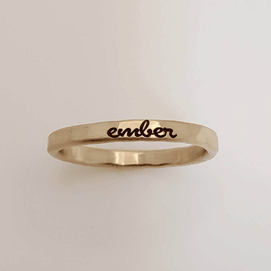 Bold Cursive Name Stacking Ring - TYI Jewelry